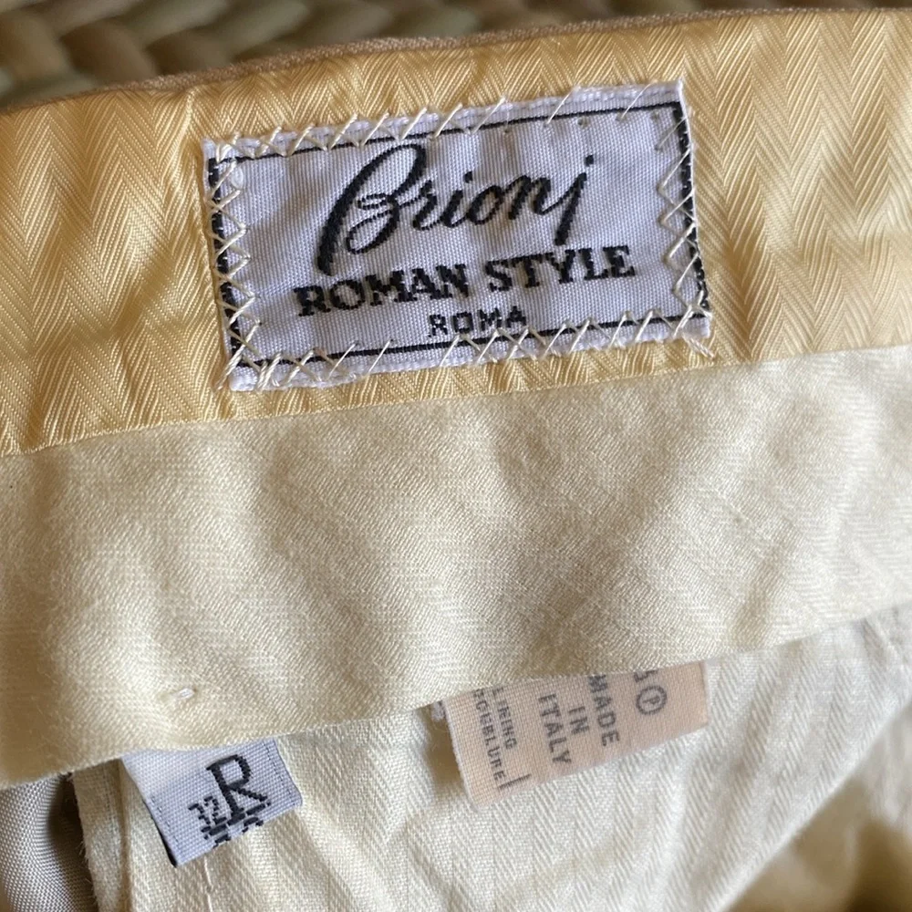 MENS BRIONI TAN PANTS SIZE 32 ROMAN STYLE MADE IN ITALY 100% WOOL🇮🇹